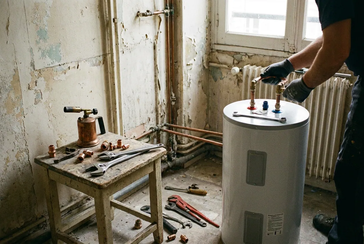 Chauffe-eau électrique installé dans un appartement à Versailles